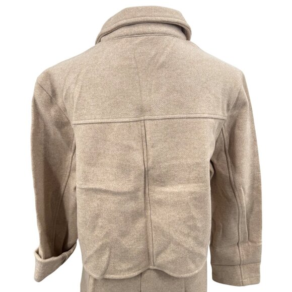 OGL Two Piece Beige Viscose Blend Skirt Set With Zip-Up Jacket & Flared Maxi Ski - Picture 5 of 16